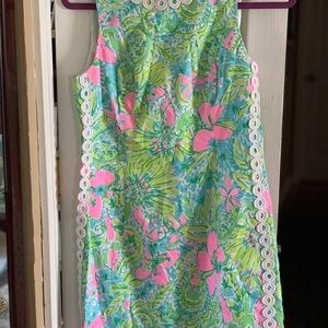 Lilly Pulitzer Floral Print Midi Dress - Green, Pink, Blue
